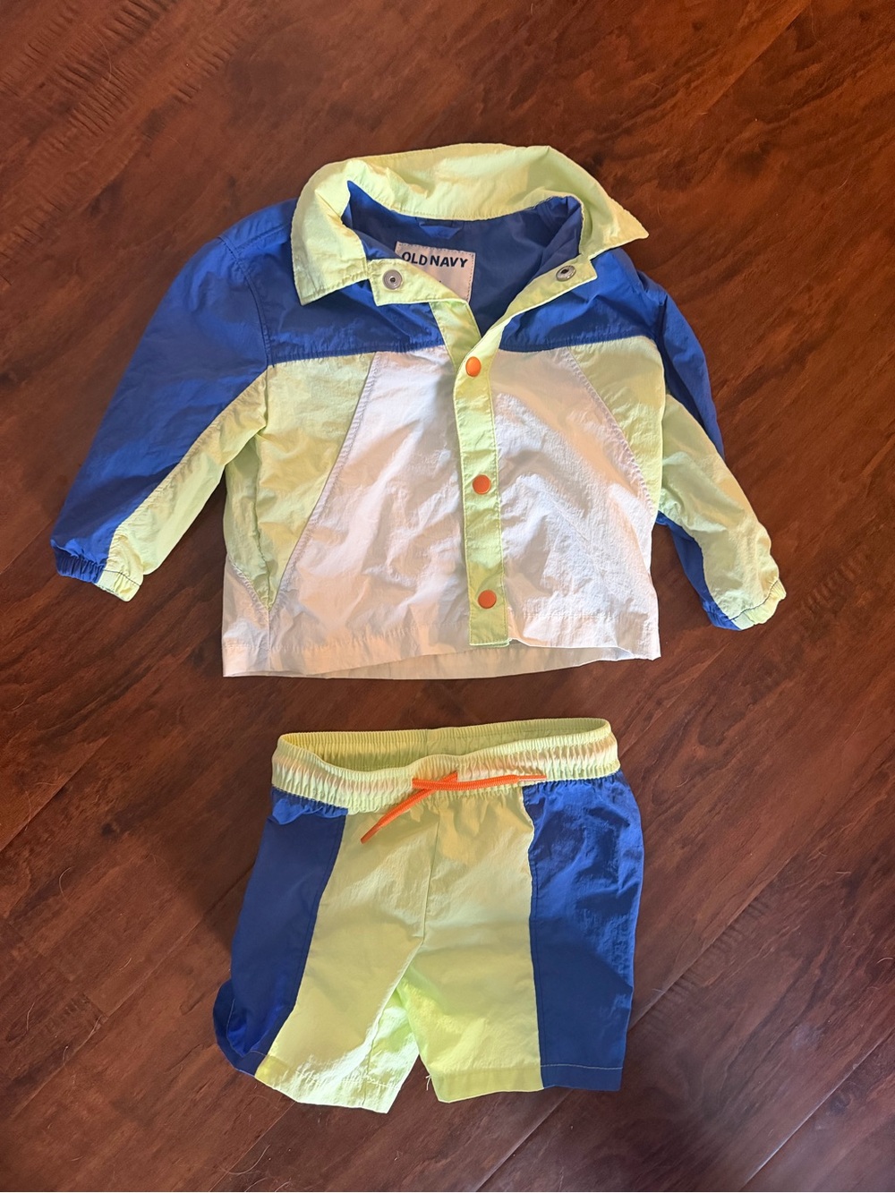 Old Navy Kids Two-Piece Set in Neon Yellow and Blue